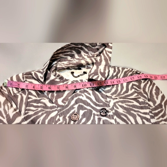 Fancy Guess Zebra pattern print Raincoat Trench Coat Jacket size M - Picture 11 of 14